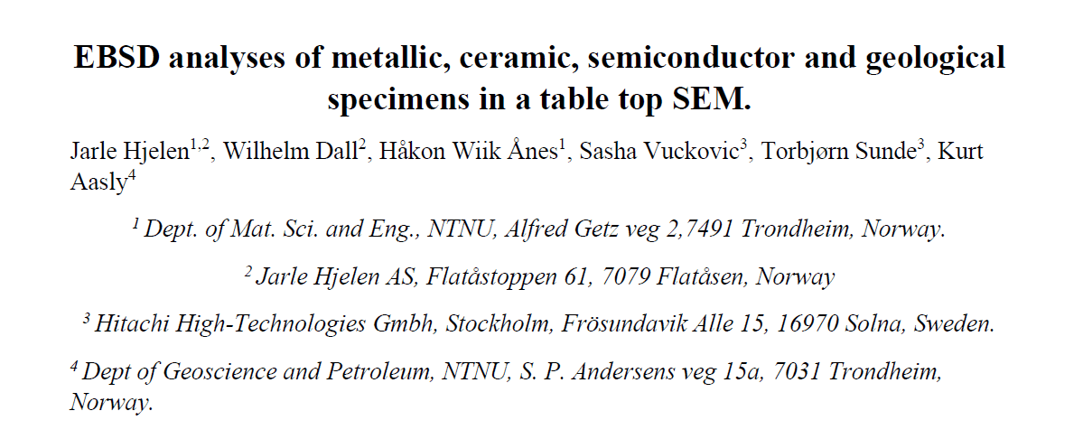 EBSD table top SEM
